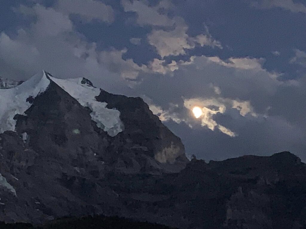 Moonrise over Swiss Alps -- author photo